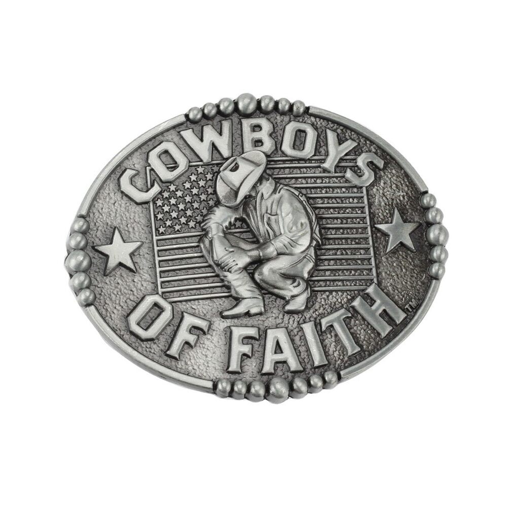 2599 Western Belt Buckles Rodeo Cowboy Cowgirl, Cowboys of Faith Novelty